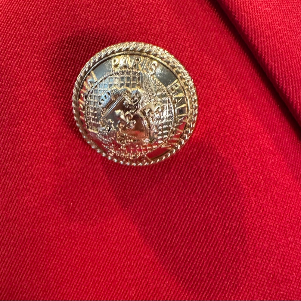 Balmain Red Blazer with Gold Buttons - Picture 6 of 13